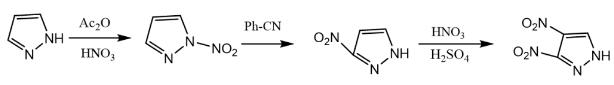 硝基吡唑合成反應(yīng)方程式 硝基吡唑合成反應(yīng)方程式